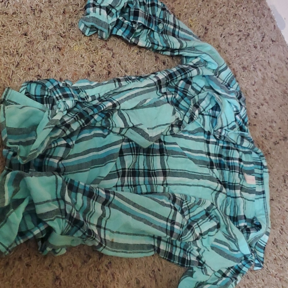 Green plaid shirt